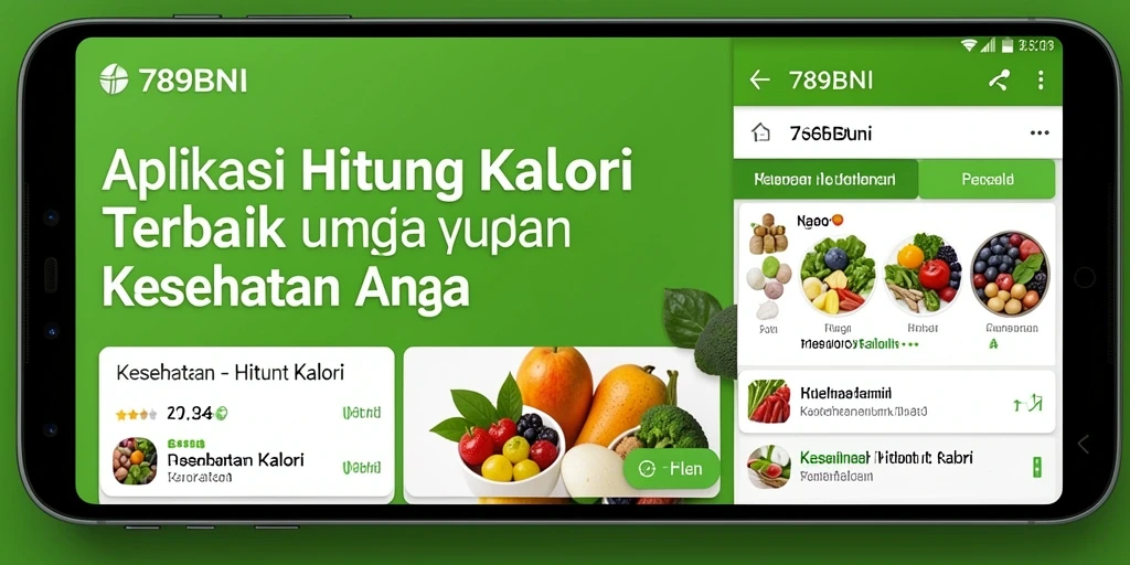 Antarmuka aplikasi 789BNI yang sederhana dan fungsional untuk menghitung kalori.