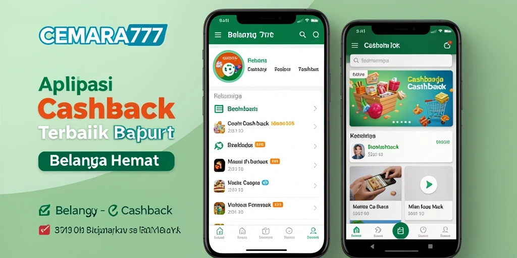 Antarmuka pengguna CEMARA777 menampilkan berbagai penawaran cashback menarik.