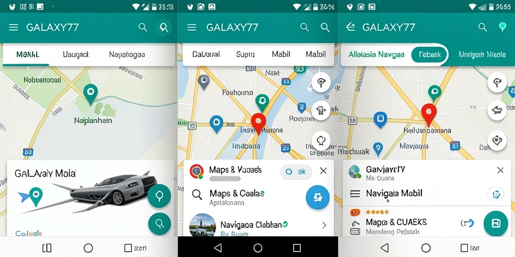 Antarmuka GALAXY77 menampilkan peta navigasi yang jelas dan terarah.
