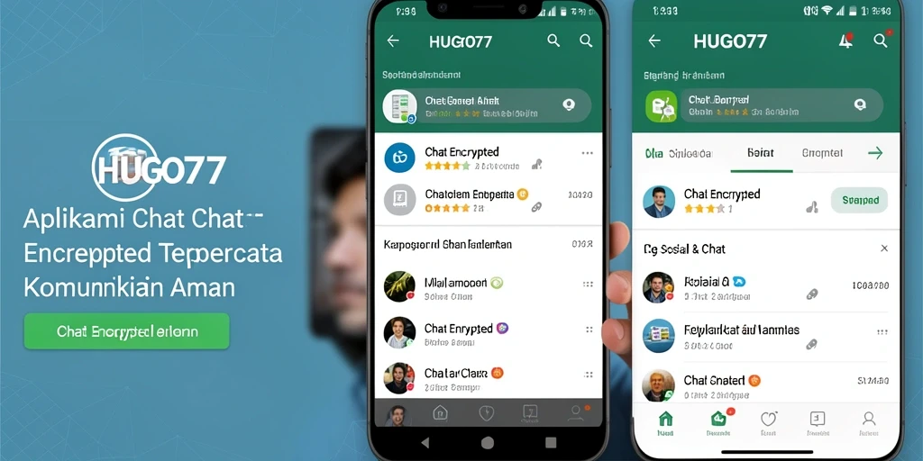 Tampilan antarmuka HUGO77 yang ramah pengguna dengan fitur Chat Encrypted.