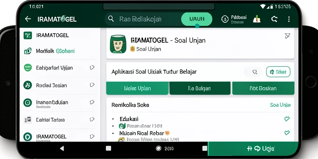 Tampilan antarmuka IRAMATOGEL yang intuitif untuk soal ujian.