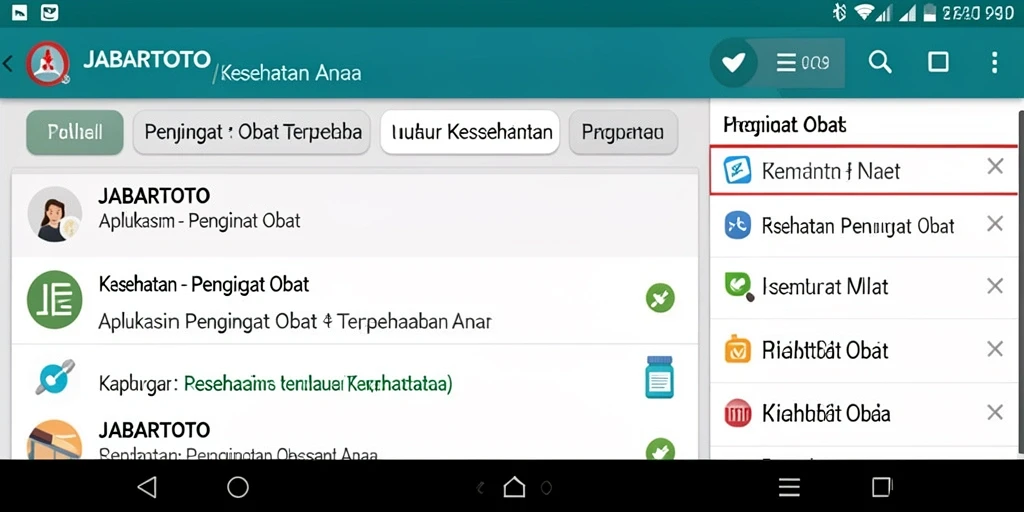 Antarmuka ramah pengguna JABARTOTO untuk Pengingat Obat.