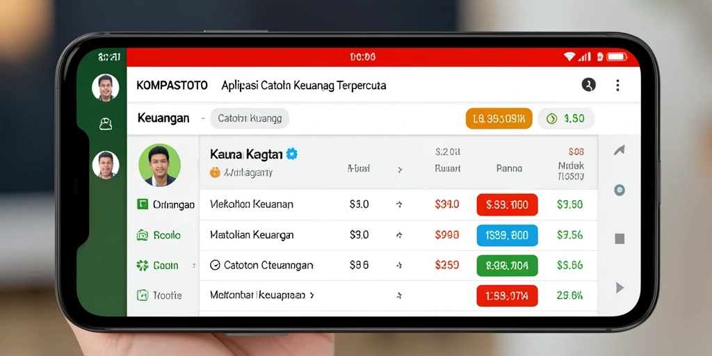 Tampilan antarmuka KOMPASTOTO untuk Catatan Keuangan yang ramah pengguna.