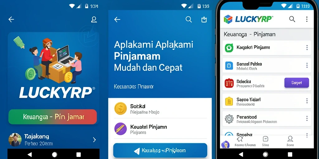 Antarmuka intuitif LUCKYRP untuk pengajuan pinjaman yang mudah.