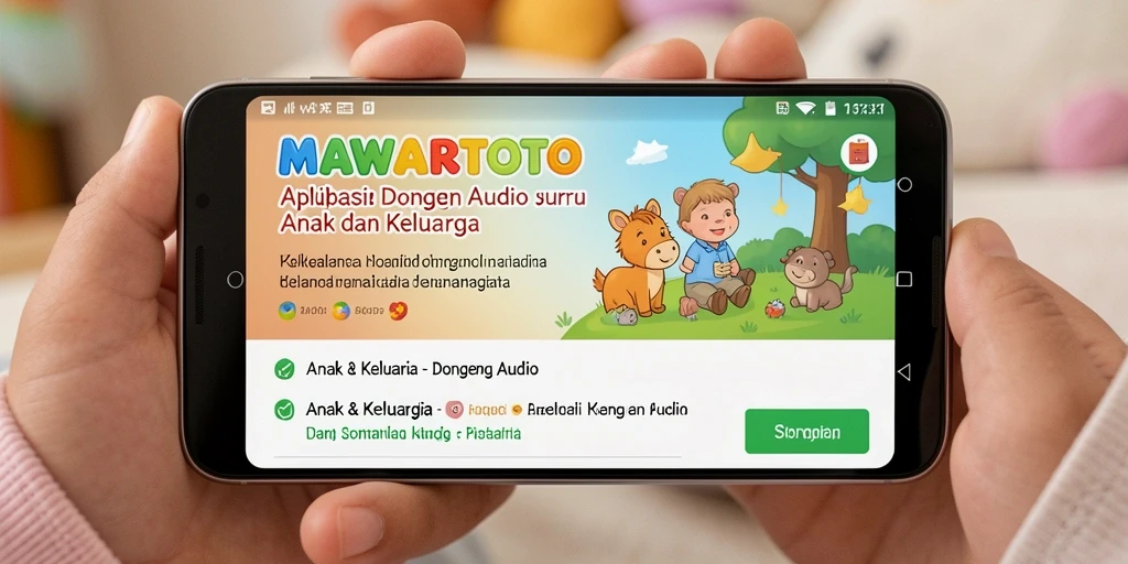 Antarmuka menarik dengan koleksi Dongeng Audio yang kaya.