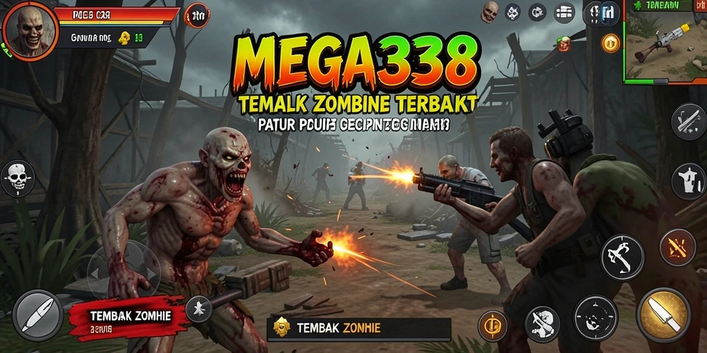 Tampilan seru dan mendebarkan dari game Tembak Zombie.