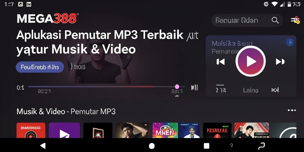 Antarmuka MEGA388 yang intuitif untuk Pemutar MP3.