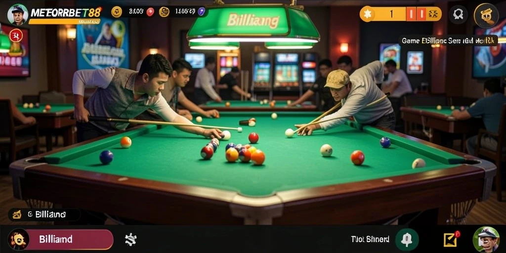 Tampilan antarmuka <strong>METEORBET88</strong> yang menarik dengan fitur Billiard inovatif.