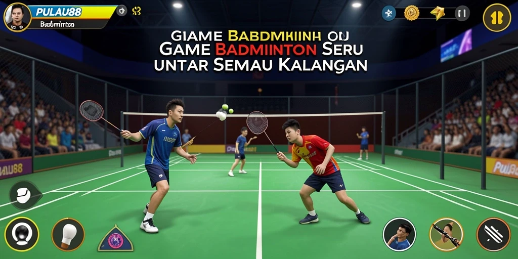Tampilan antarmuka permainan Badminton PULAU88 yang menarik.