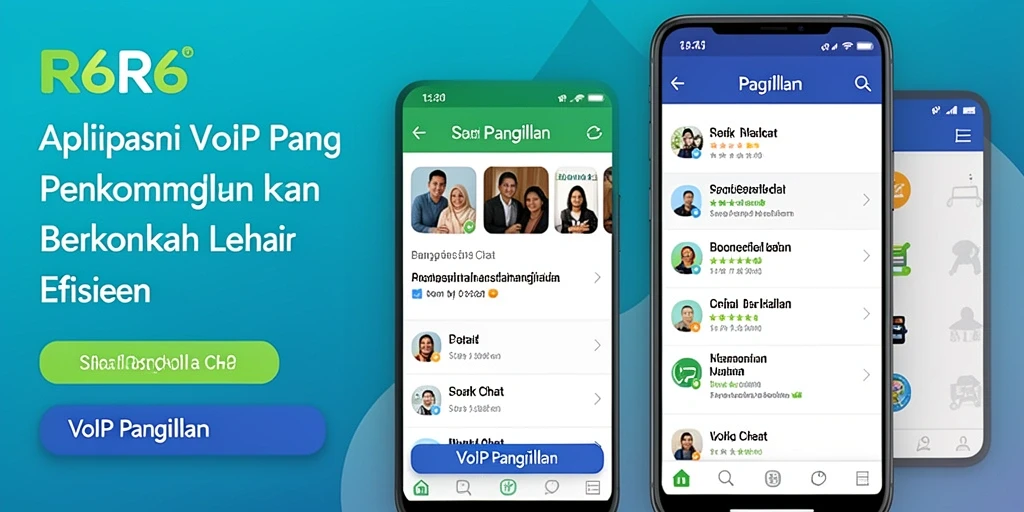 Tampilan antarmuka R6R6 yang sederhana untuk VoIP Panggilan.