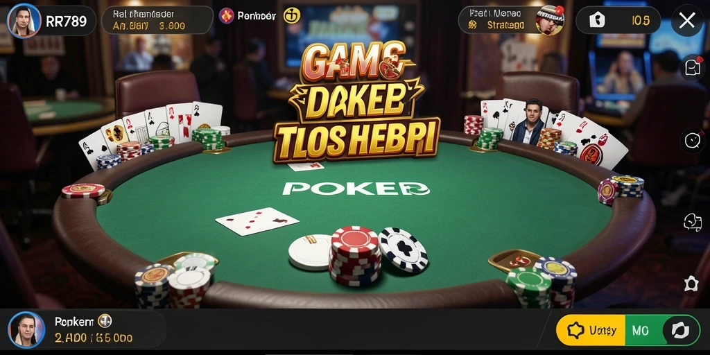 Tampilan antarmuka RR789 yang menarik dan interaktif saat bermain Poker.