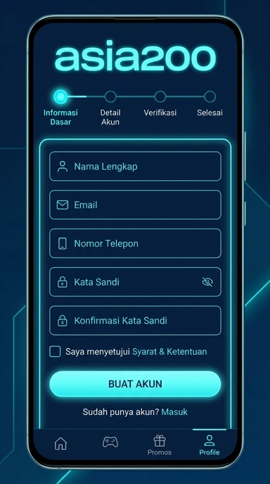 Cara Mudah Buat Akun Baru asia200 untuk Android